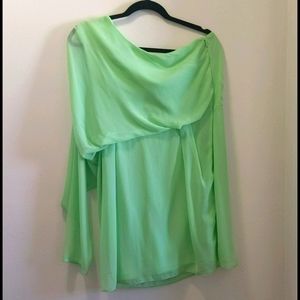 Asos mini dress one sleeve, off shoulder.